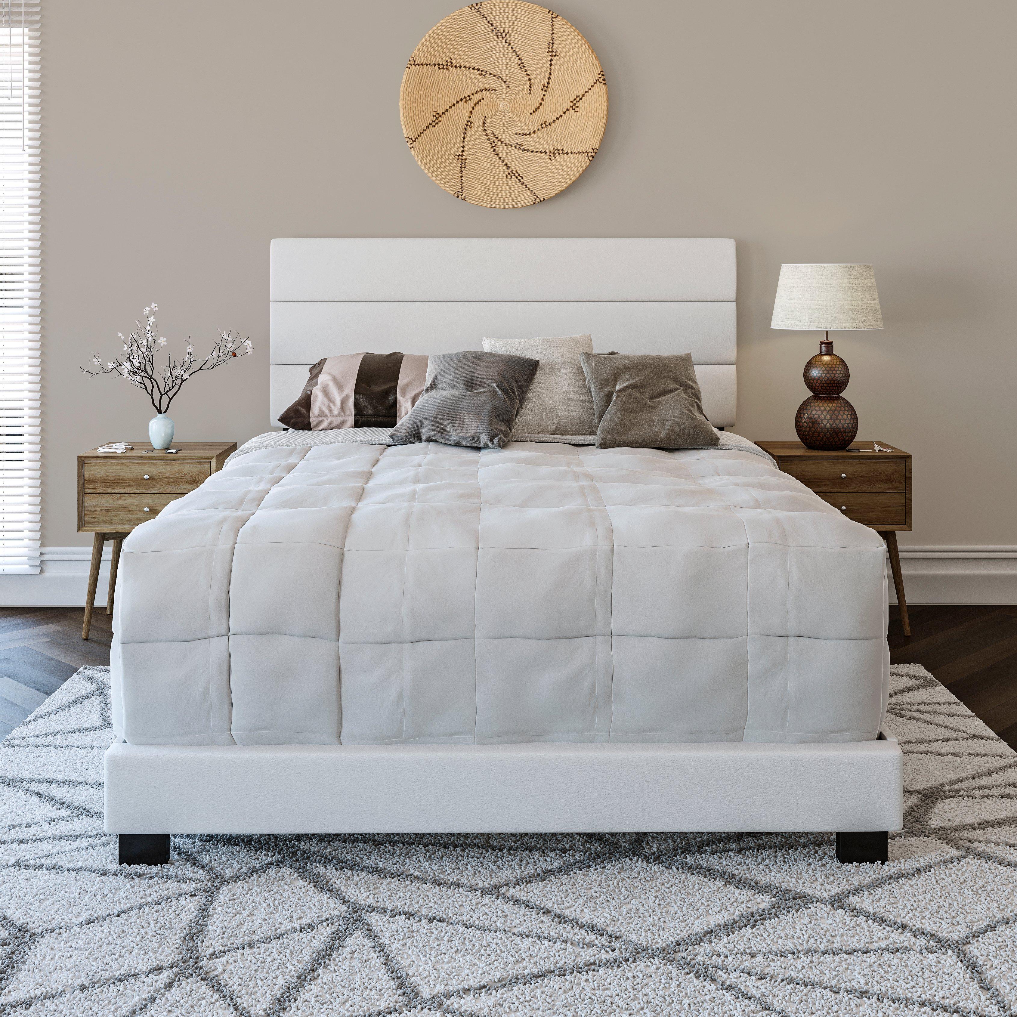 Rent to Own Boyd Sleep Nashville King White Faux Leather Bed with 11